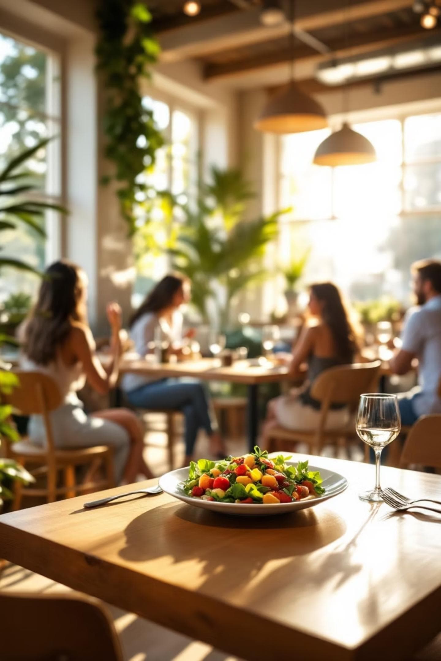 Table dressée dans un bistrot chaleureux